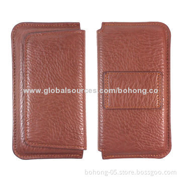Universal leather case for smartphone, wallet design, 3 sizes available